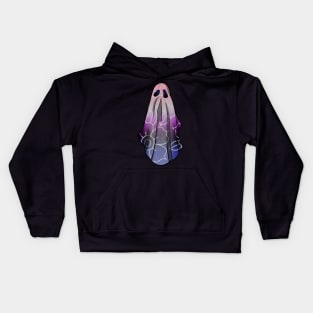 Genderfluid Pride Flowery Ghost Kids Hoodie